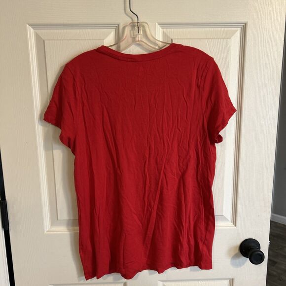 Gap Favorite Tee Shirt Size L Red Crew Neck Short Sleeve Soft Modal Knit - Picture 4 of 8